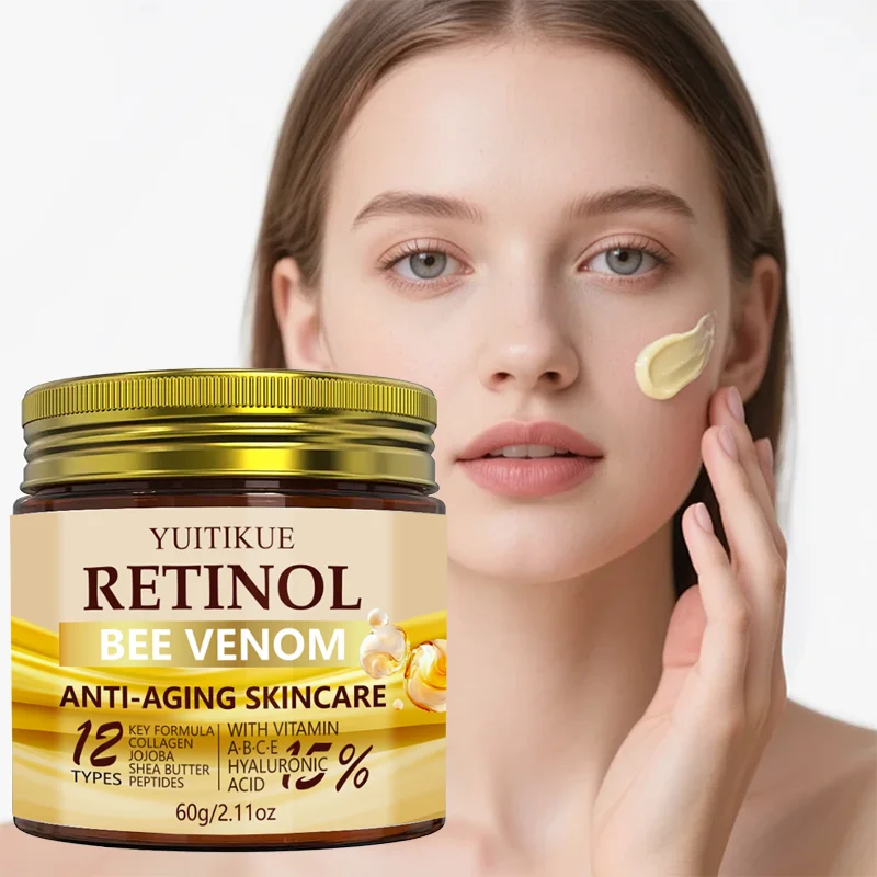 Multi Ingredients Retinol Bee Venom Cream Collagen HA Brighten Dull Skin Reduce Wrinkles Face Moisturizer 60g