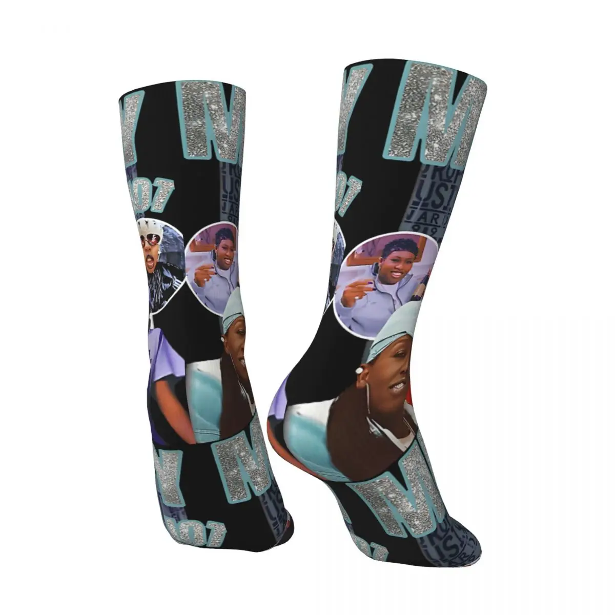 Happy Funny Fans Men's Socks Retro Harajuku M-Missy Elliott Street Style Novelty Seamless Crew Crazy Sock Gift Printed