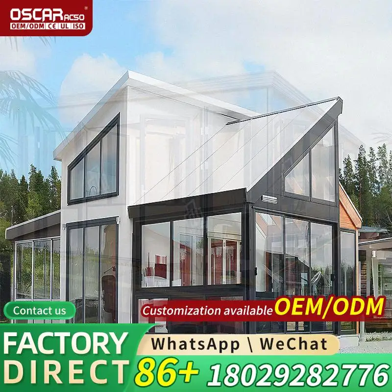 Insulated Modern Sunroom Kit Patio Backyard Garden Villa Conservatory Four Season Gazebo Canopy Heat Block Shade Enclosure sunro