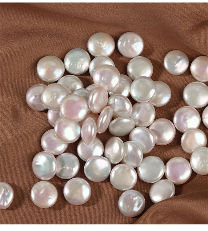 2pcs/lot AAA 100% Natural Pearl Freshwater Cultured Coin Pearls for DIY Making Jewelry Fashion Necklace Earrings Accessories