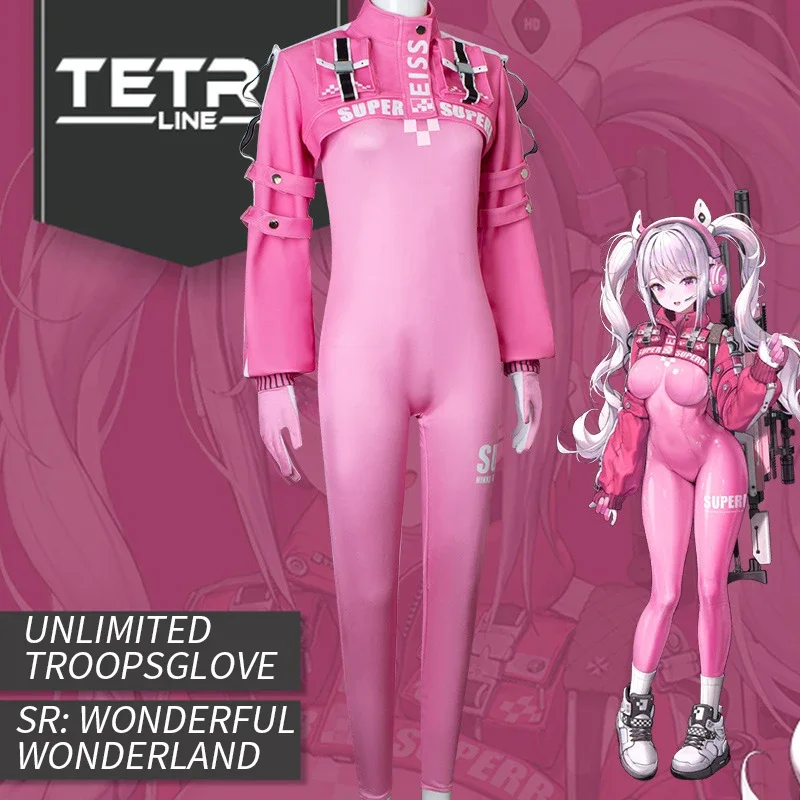 مجموعة بذلة ضيقة من Alice Cos-Pink ، لعبة محمولة ، نايك نيكي ، آلهة النصر ، تأثيري