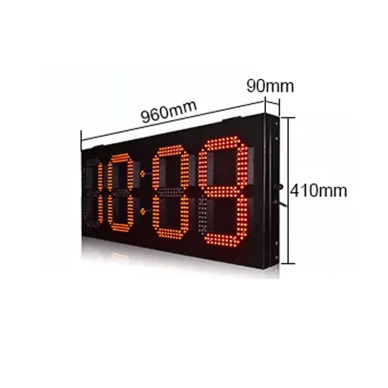 Hot Sale Outdoor Digit LED Clock Display Large LED Digital Clock Sign LED timer temp display,12 inch Red color digits display