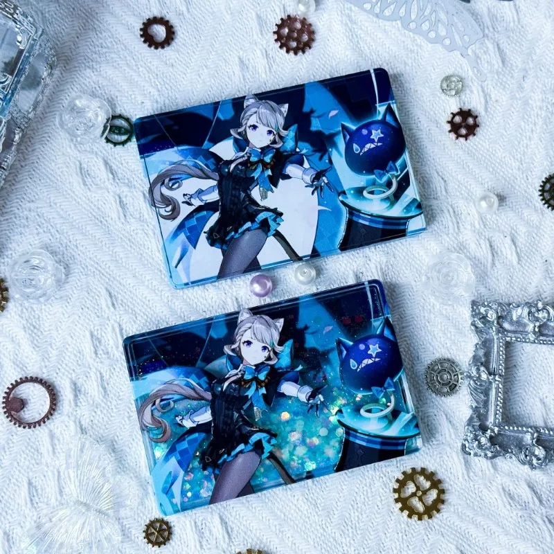 Juego de Anime GS Impact Cosplay Fontaine lycra Merch, acrílico de dibujos animados que fluye arena movediza, adorno Mahjong, accesorios para estudiantes, regalos