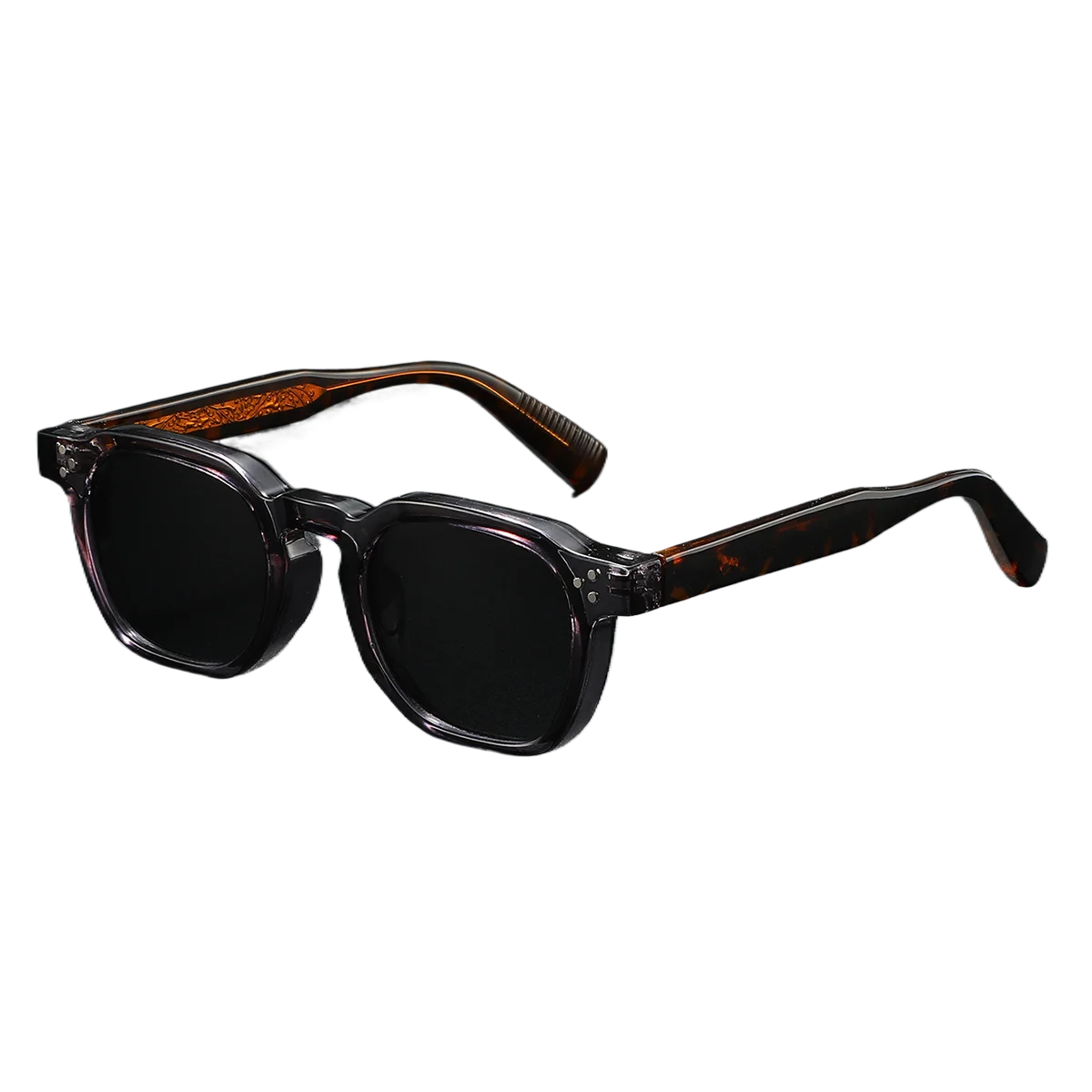 Neue polarisierte Sonnenbrille Unisex Metallkern CP Quadratische Sonnenbrille Nieten Damen Shades Fahrbrille