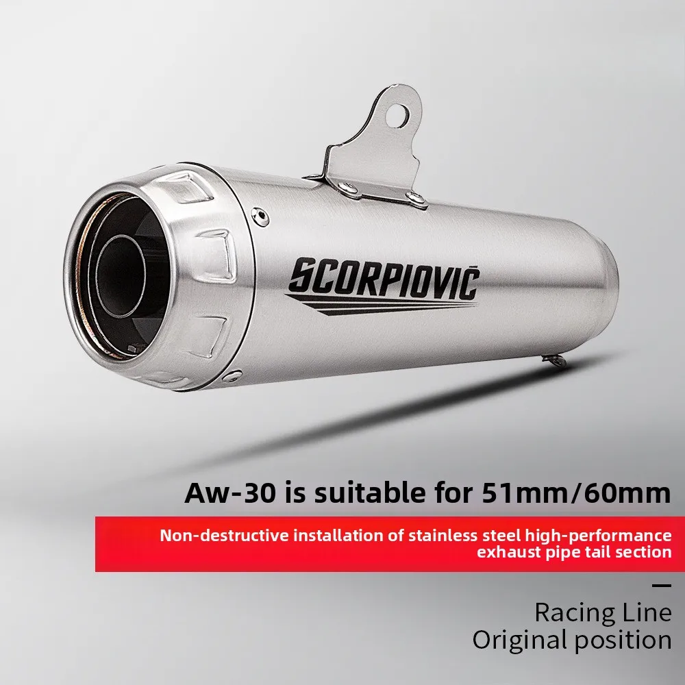 

AW30 Exhaust Pipe 51MM60MM Universal CBR650 ZX4R Race 800 450SR 250RR R3 Z650
