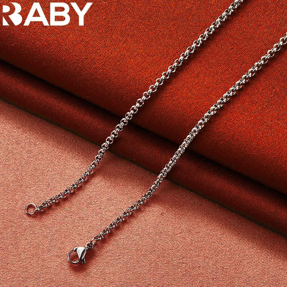 

URBABY 925 Sterling Silver Thin Chain Necklace For Women Men Creativity Gifts Street All-match Party And Daily Wear