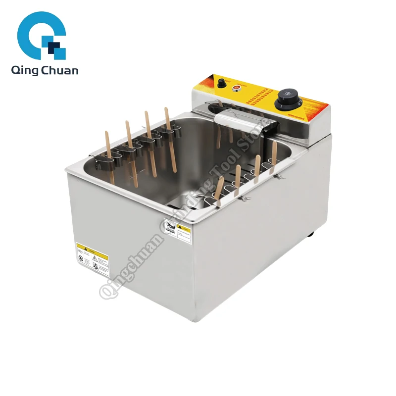 

Коммерческая автоматическая фритюрница большой емкости для корейских корн-догов с моцареллой, электрическая фритюрница для закусок