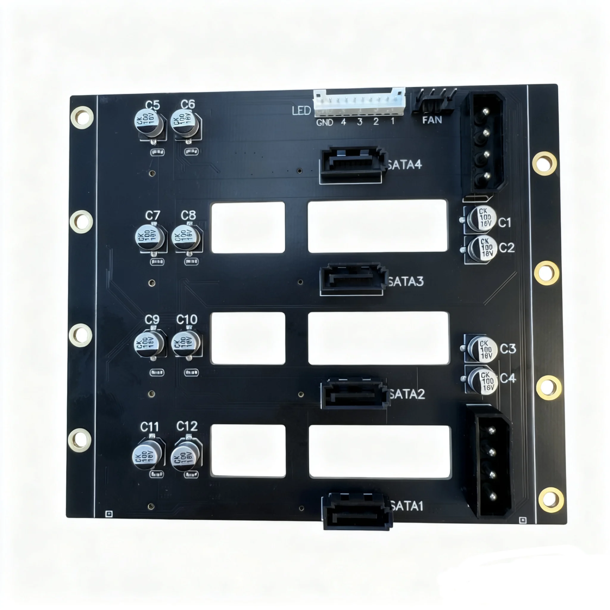 

4 Port SATA 6Gbps HDD Expansion Board 2.5/3.5 Inch Hard Drive SATA III Adapter Card
