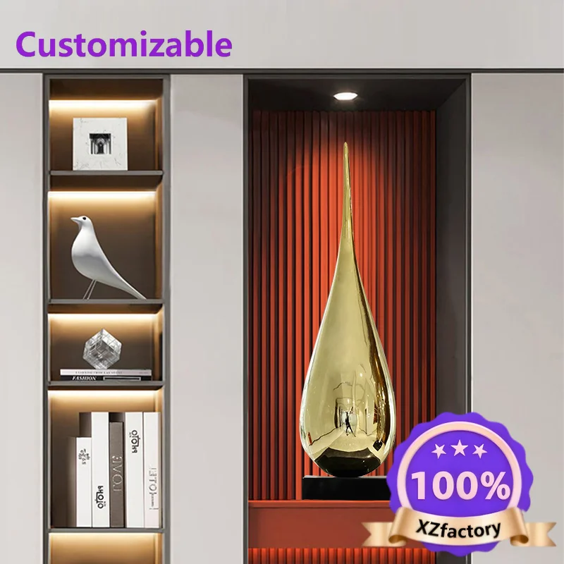 Factory Direct 2026 Top RatedVertical high entrance cabinet large ornament water drop sculpture abstract art living room TV hote