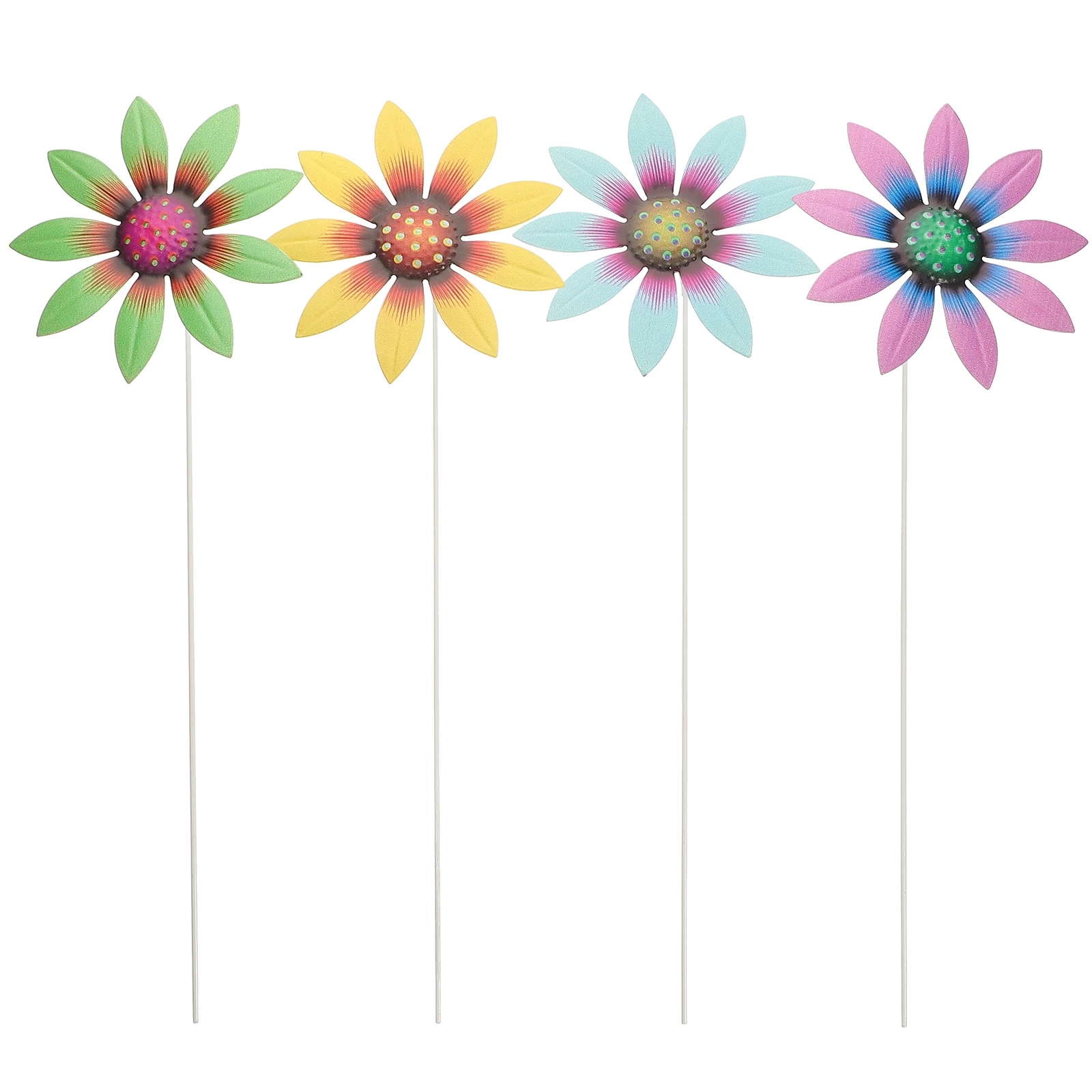 

Iron Flower Stake Metal Garden Decor Lawn Sign Floral Yard Ornament Outdoor Ground Adornment Gardening Flowers Stakes