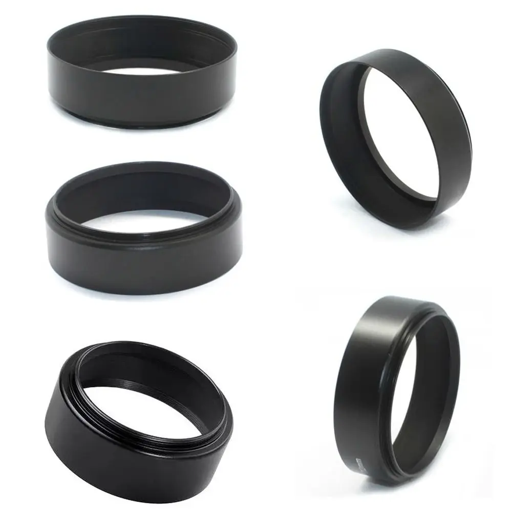 Mid Focus Screwed Lens Hood Metal Black Sunshade Protective Shield for Canon/Nikon 40.5/43/46/49/52/55/58/62/67/72mm