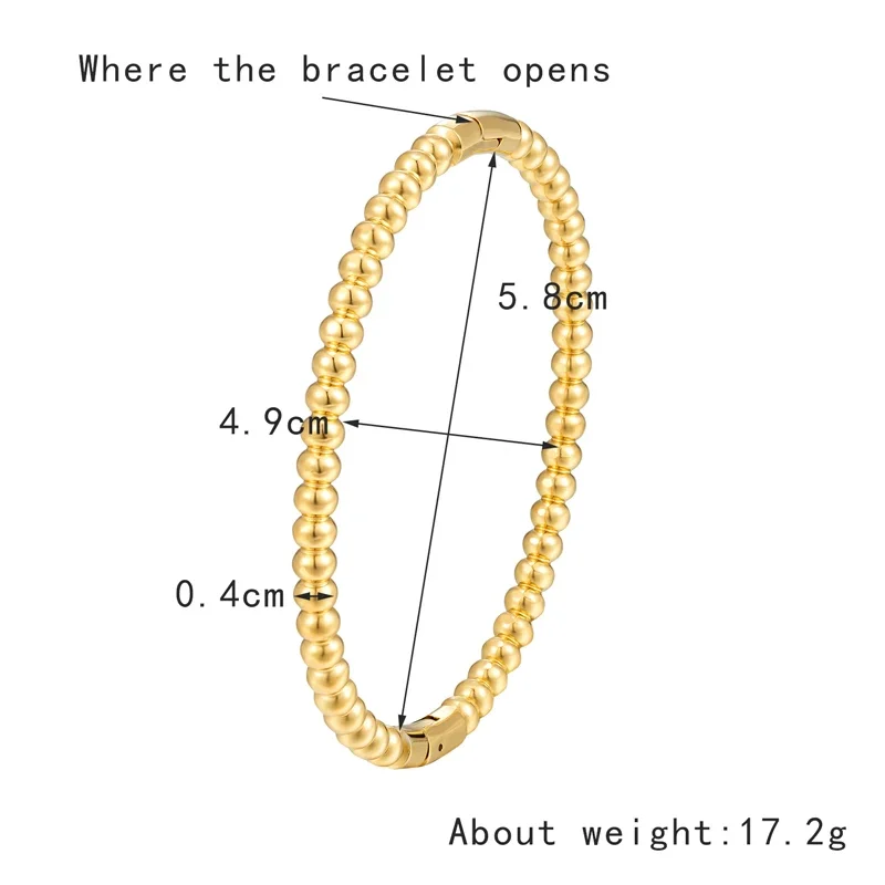 High Quality Imitation Beads Bracelet  Shape Design  Stainless Steel Bracelet For Women Love Bangle Jewelry Gifts Wholesale