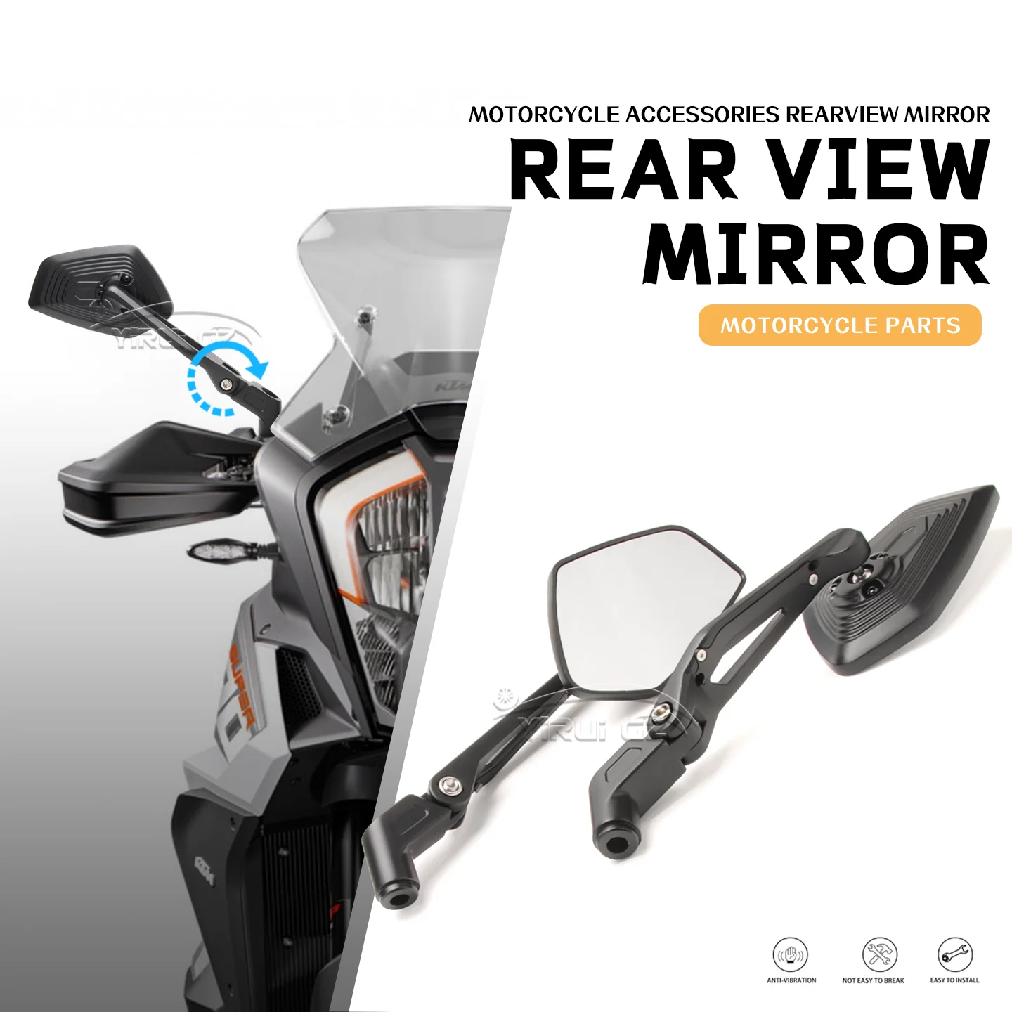 

For 1290 Super Adventure R/S 1290 1290 Super Adventure R/S Motorcycle Rearview Mirror Aluminum Adjustable Side Rear View Mirrors