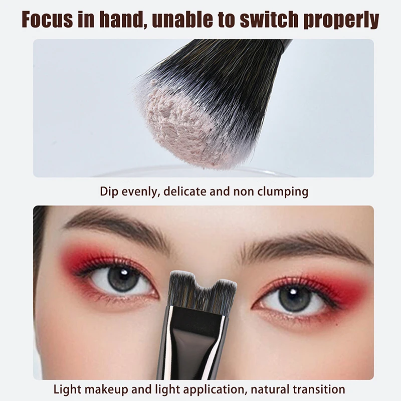 فرشاة مكياج على شكل حرف U لنحت وتحديد فرشاة كريم الأساس ذات الرأس المزدوج فرشاة ظلال الأنف