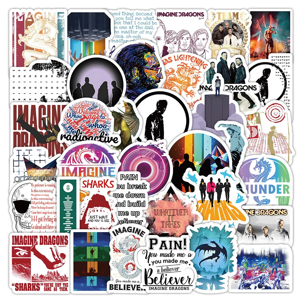 

10/30/60PCS Imagine Dragons Stickers Rock Singer Cartoon Graffiti DIY Fans Gift Decoration Laptop Guitar Car Bike Sticker Toy