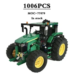 MOC-77079 & 6130R Tractor Mechanical Car Agriculture Series Trailer Building Block Toys 1006PCS DIY Kids Toys Christmas Gifts