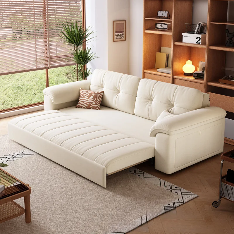 Multi Functional 2 In 1 Extendable Foldable Convertible Sofa Bed With Storage Compartment Throw Pillow For Apartment & Hotel Use