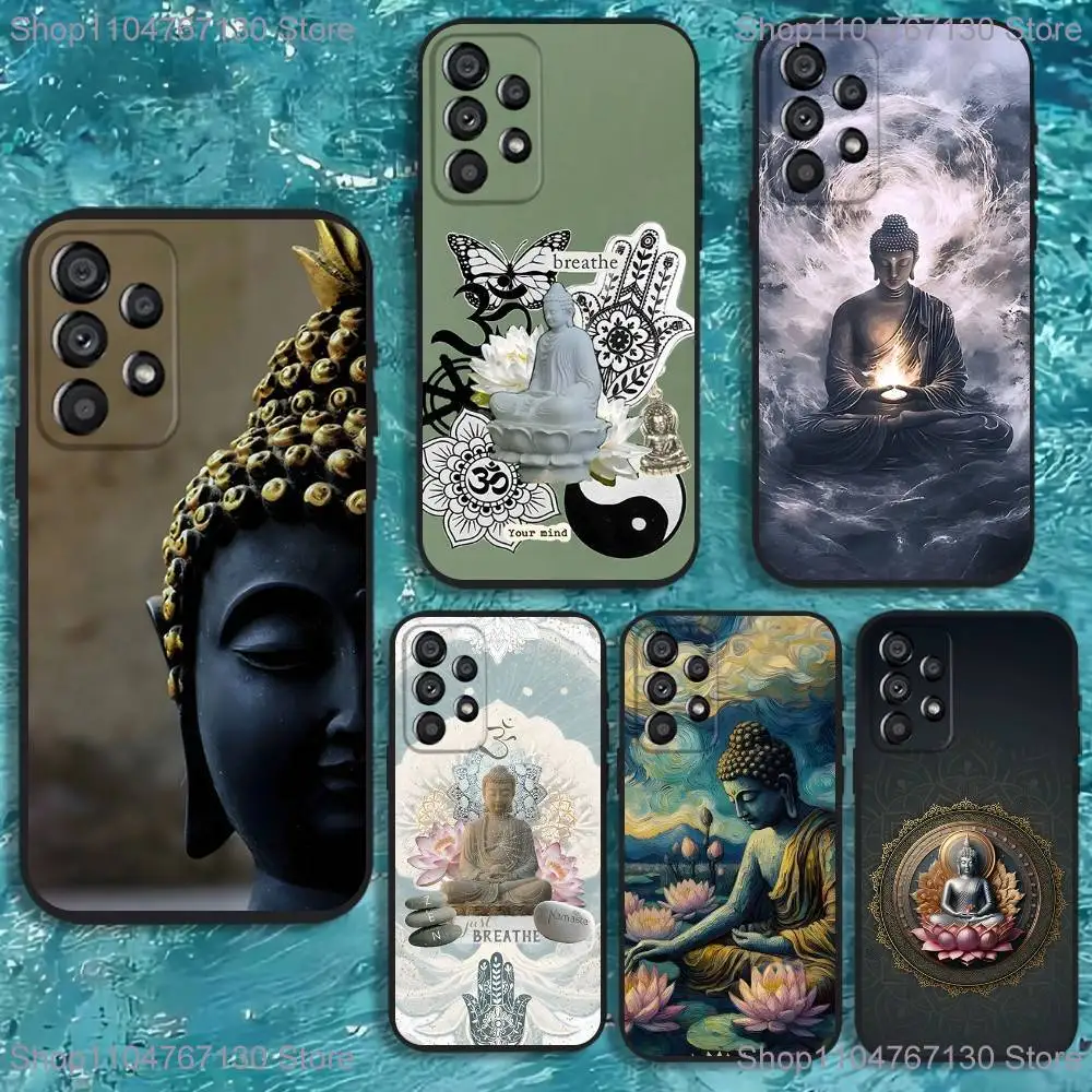 

The Buddha Phone Case For Samsung Galaxy A20,A21s,A22,A31,A32,A52,A53,A72,73,A80 Soft Black Cover