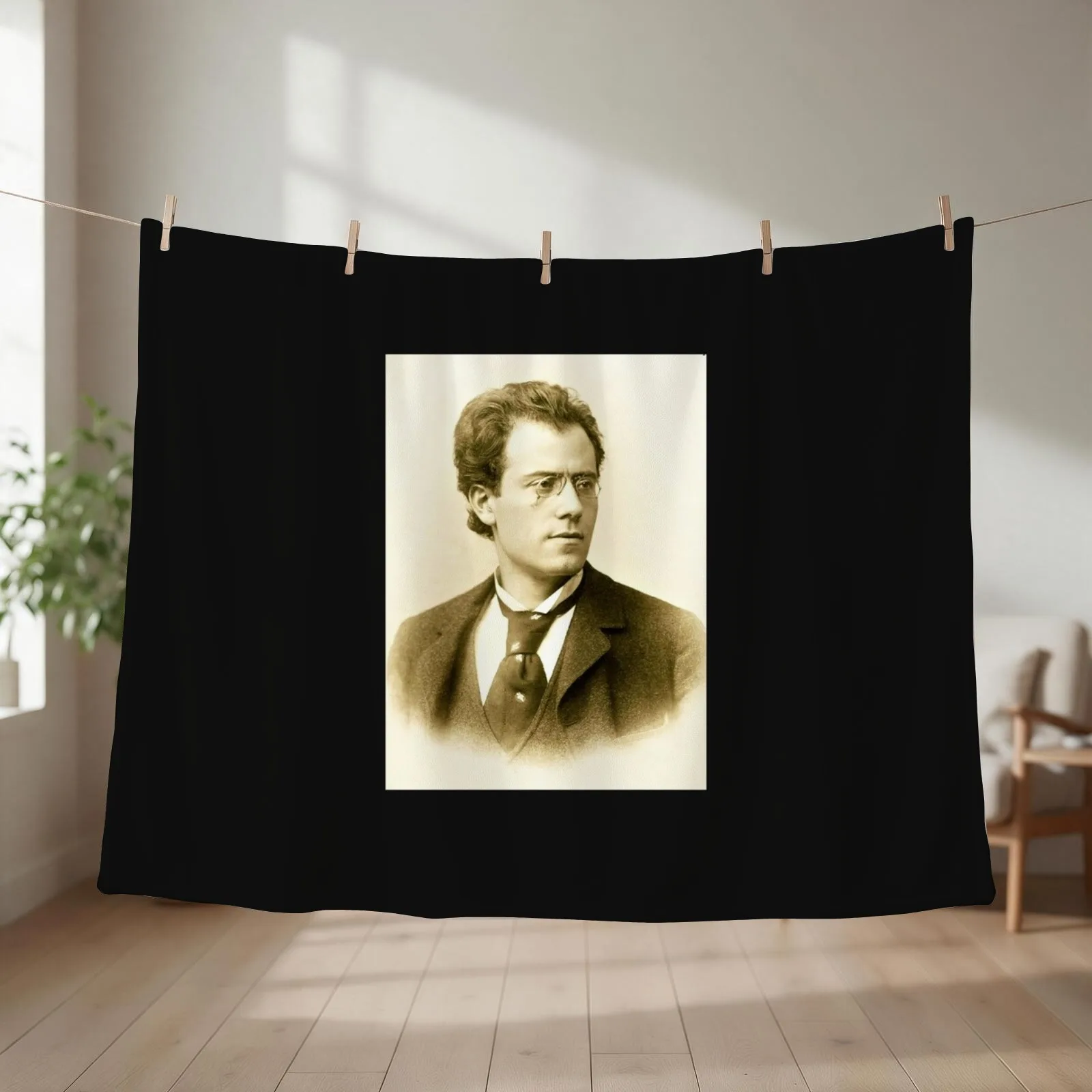 Gustav Mahler ~ Composer ~ Conductor ~ 1893 Portrait Throw Blanket couch cozy soft plush fuzzy picnic outdoor blanket