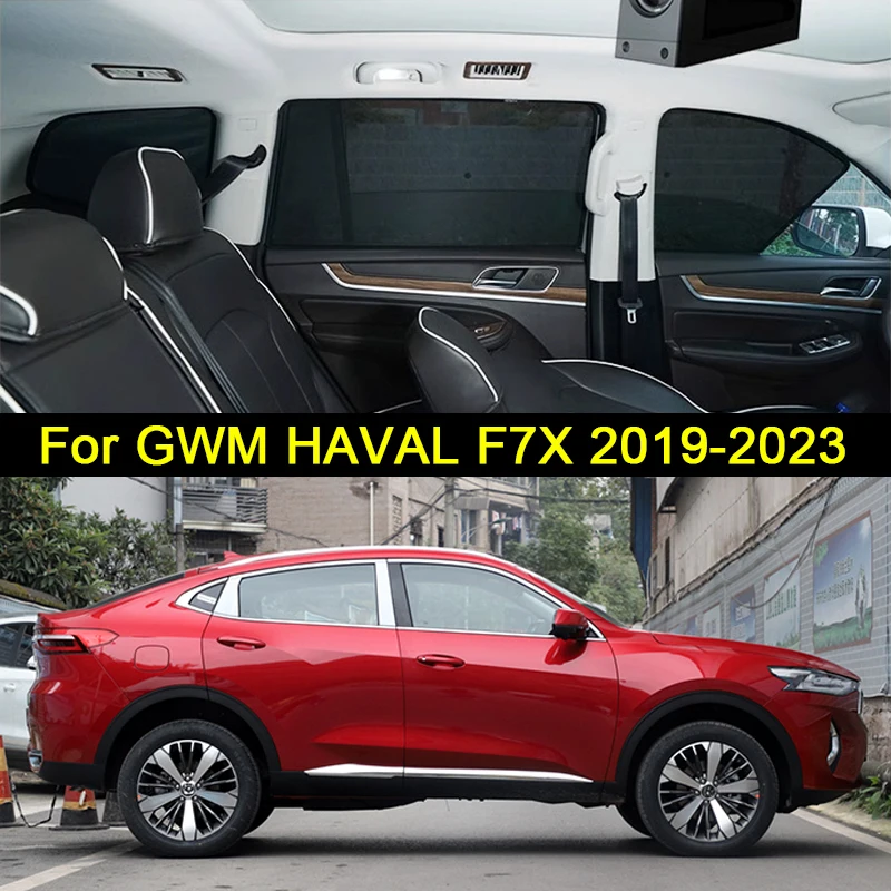 

For GWM HAVAL F7X 2019-2023 Magnetic Car Sunshade Shield Front Windshield Curtain Car Side Window Sunshades Privacy Accessories