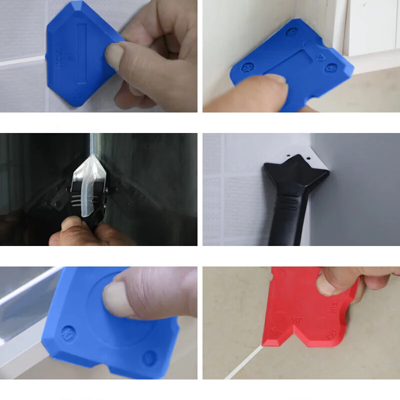 3-8 pcs Silicone Caulking Tool Kits Joint Sealant Spreader Spatula Scraper Construction Tools for Tile Window Grout Edge Removal