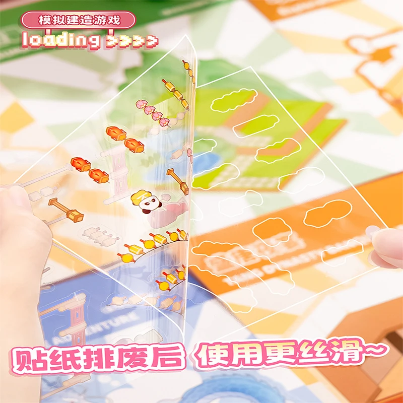 60 قطعة - مجموعة ملصقات مناظر طبيعية مصغرة ثلاثية الأبعاد ثلاثية الأبعاد ثلاثية الأبعاد، مجموعة ملصقات يدوية الصنع، مشهد غني، يمكن تمزيقها بشكل متكرر #3