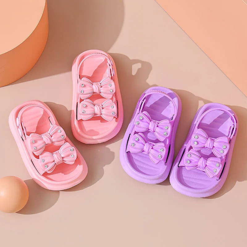 2024 Summer Children\'s soft-soled non-slip shoes Baby buckle sandals Toddler shoes Boys girls 1-3 years old