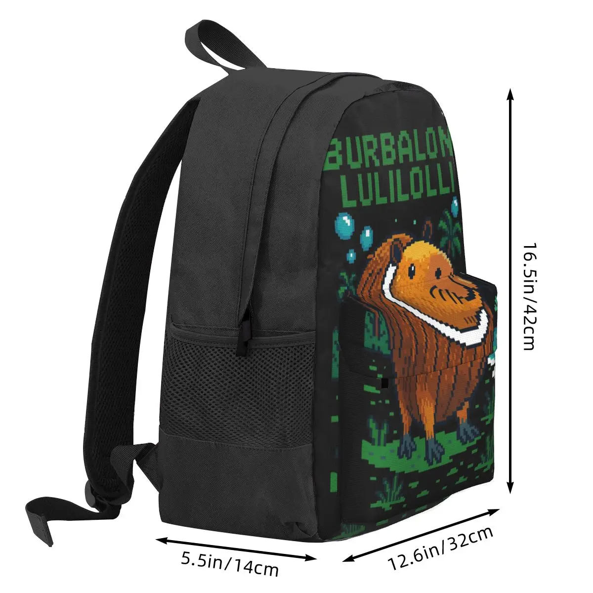 Burbaloni Luliloli Capybara Italian Brainrot Women Backpack Mochila Student School Bag Laptop Rucksack Kids Travel Rucksack