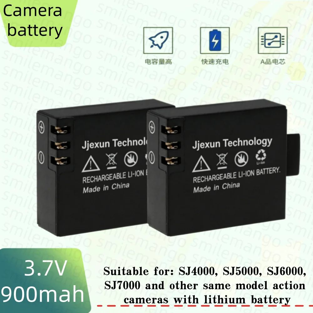 3.7V 900mAh Rechargeable Li-ion Bateria for SJ4000 SJ5000 SJ6000 WiFi Action Camera Replacement SJCAM Action Camera battery