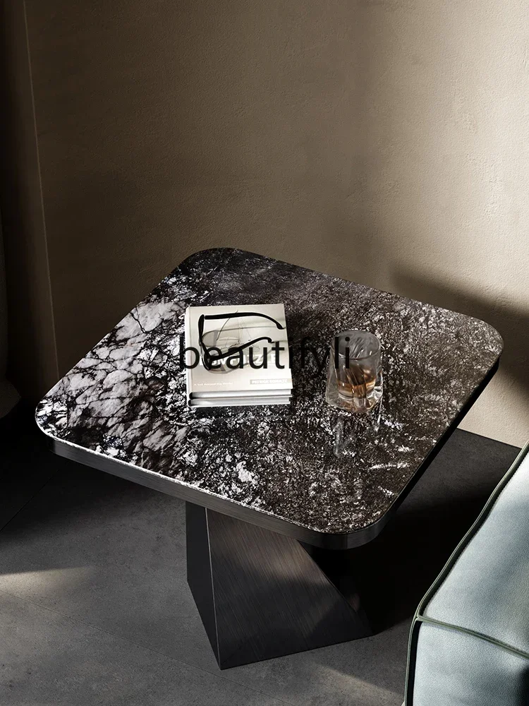 

S1S Light luxury rock slab corner table Italian creative sofa small coffee table living room balcony square edge table