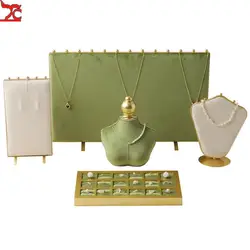 Jewelry Display Rack Earring Rack Velvet Board Ring Tray Light Luxury Display Rack Necklace Rack Jewelry Counter Display Window