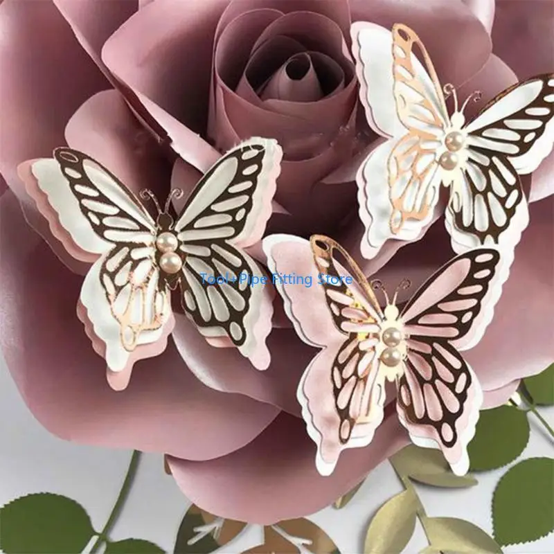 F92B Die Cut for Scrapbook DIY Card Making Holiday Easy to Use Butterfly-shape 4-layer Hands-on Handicrafts