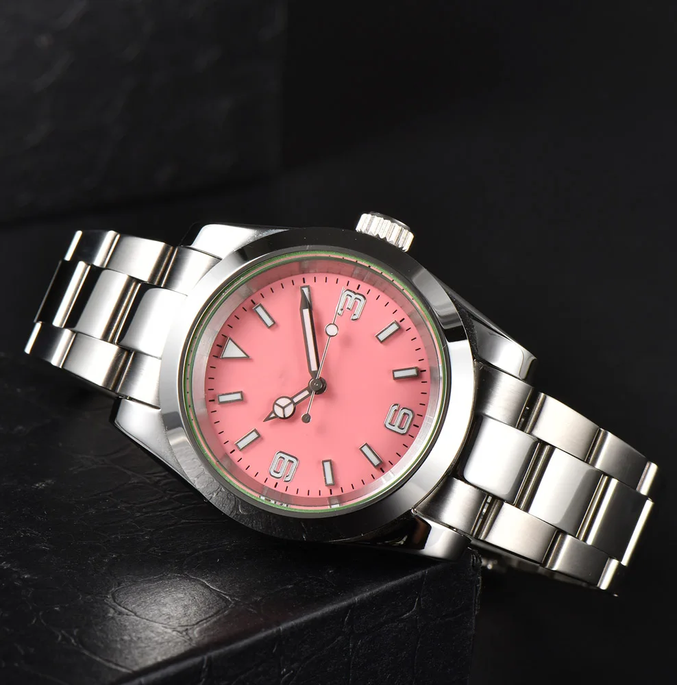 41 مللي متر NH35 ساعة رجالية ساعة يابانية أصلية أوتوماتيكية ساعة ميكانيكية من الفولاذ المقاوم للصدأ الياقوت الزجاجي مقاوم للماء ساعة مخصصة