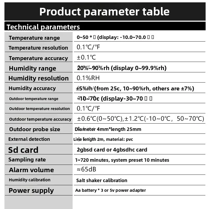 Tester AZ87799 Dual Temperature/Humidity SD Card Recorder External Probe Temperature