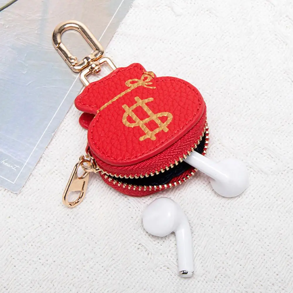 Creative Red Money Bag Pattern Coin Purse PU Leather Cute Panda Keychain pendant Mini Storage Bag Mini Money Shaped Coin Purse