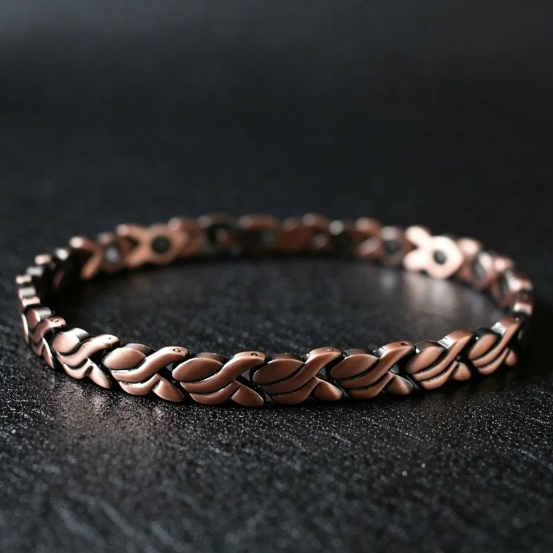6.5mm Pure Copper Magnetic Bracelet, Vintage Chain for Arthritis Pain Relief, Health Energy Jewelry Gift for Women