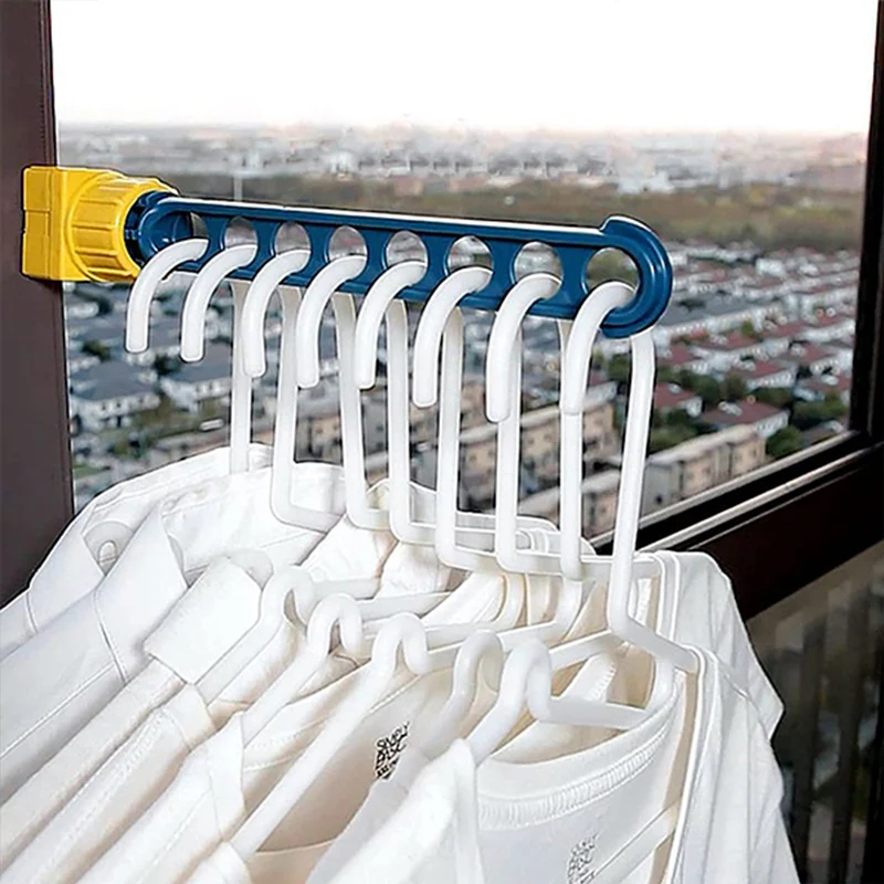 

2/3pcs Window Frame Clothes Hangers Portable Indoor Window Drying Rack 8-holes Outdoor Travel Clothes Hanger Home Improvement