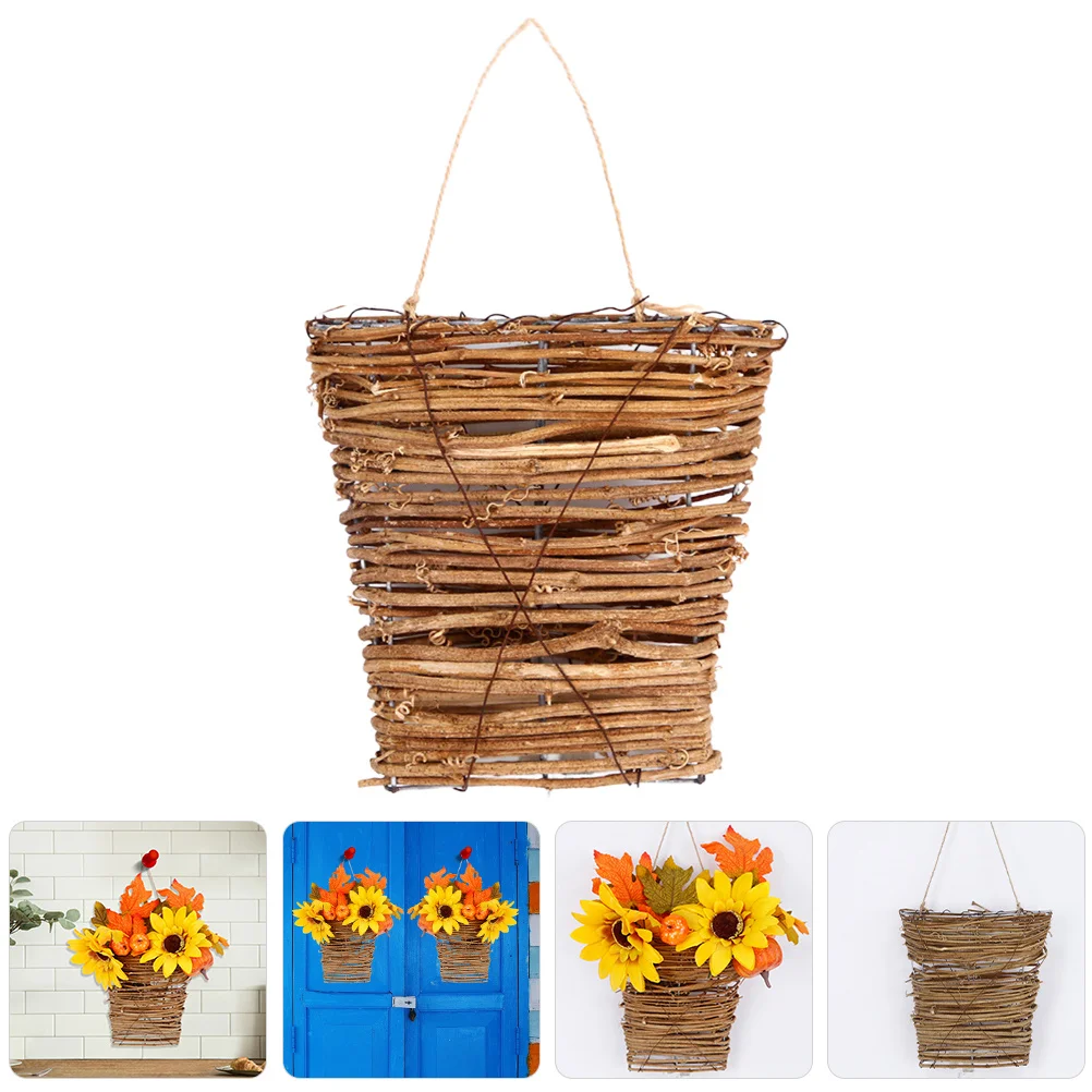

Woven Hanging Flower Basket Small Bohemian Wall Decor for Living Room Corridor Garden Indoor Hanging Basket Decorative Planter