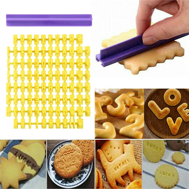 Biscuit Cutter Number Alphabet Embosser Fondant Cookie Mould Cake Cutters Decor Baking Molds Home Kitchen DIY Tools