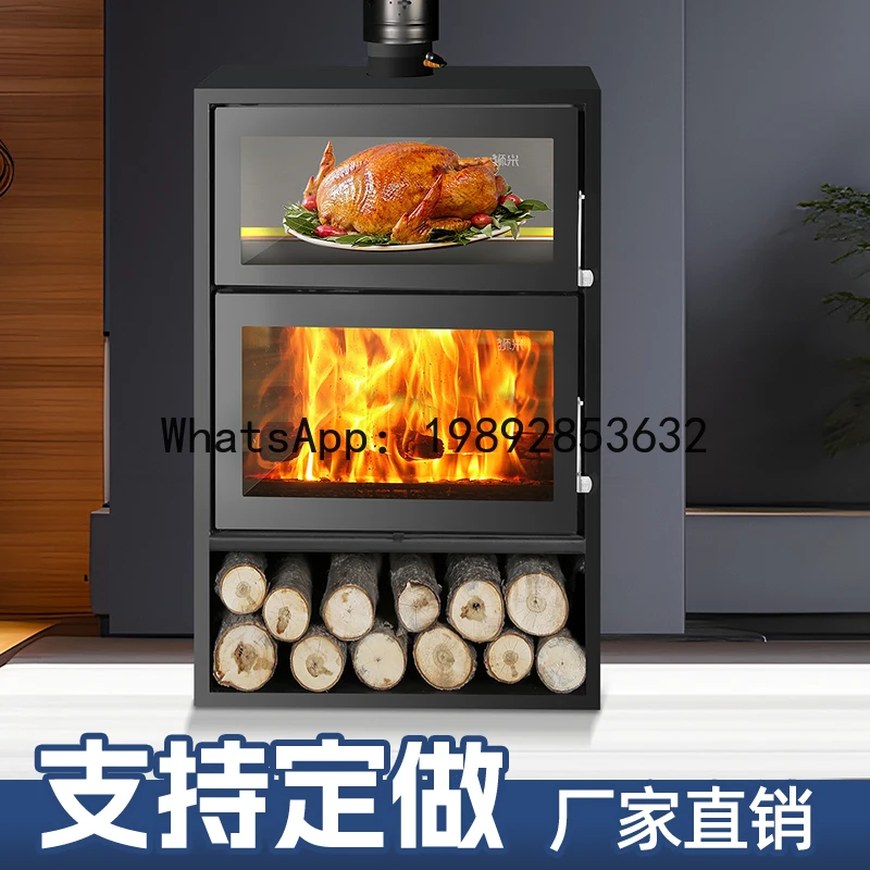 LYY Winter Heating Stove Wood-Burning Real Fire Wall Stove European Style Oven for Home Villa Living Room Homestay Rural Style