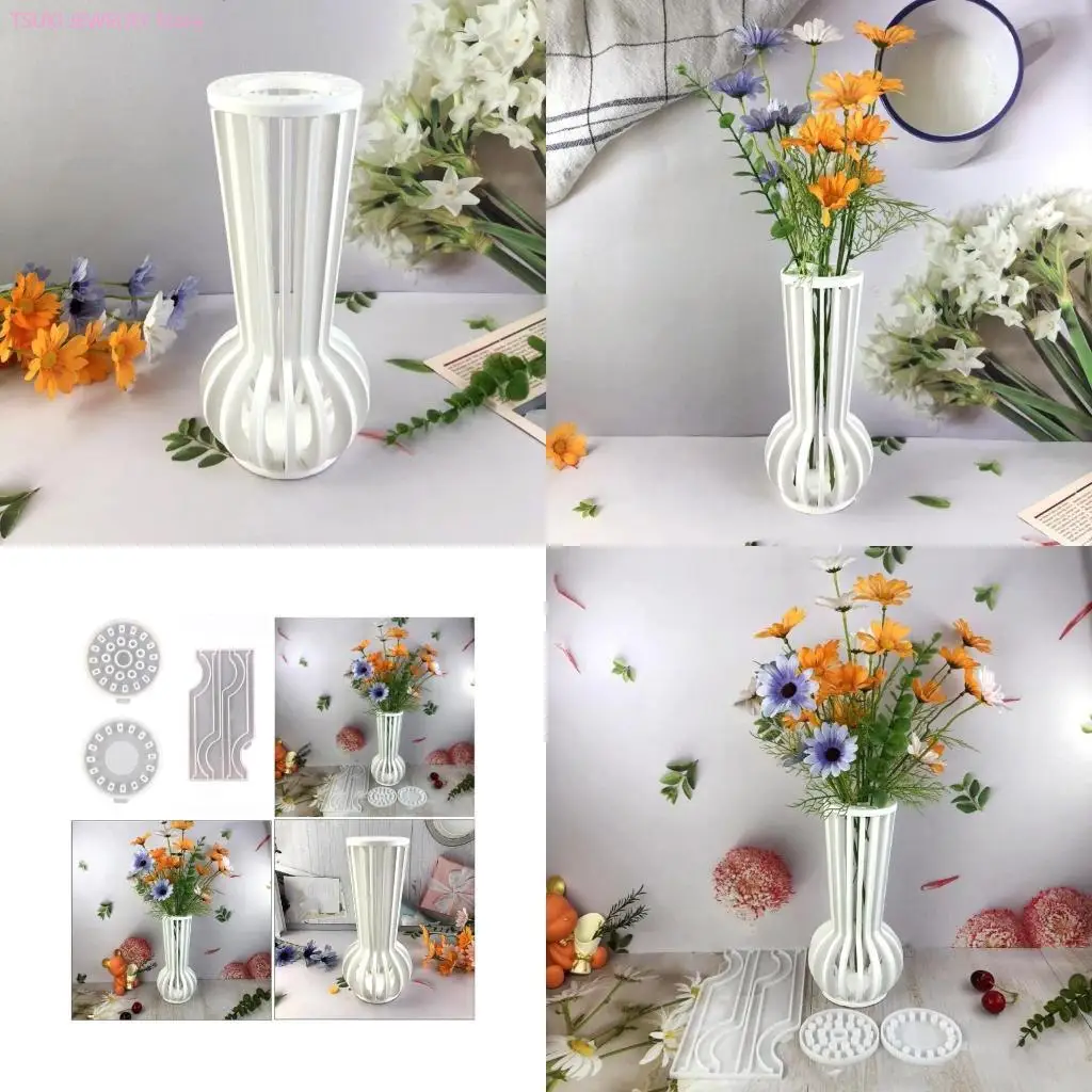 

62KE Handcraft Silicone Mold Flowerpot Plant Moulds Unique Art Molds Fashion Ornament Molds Silicone Material for Flower Vase