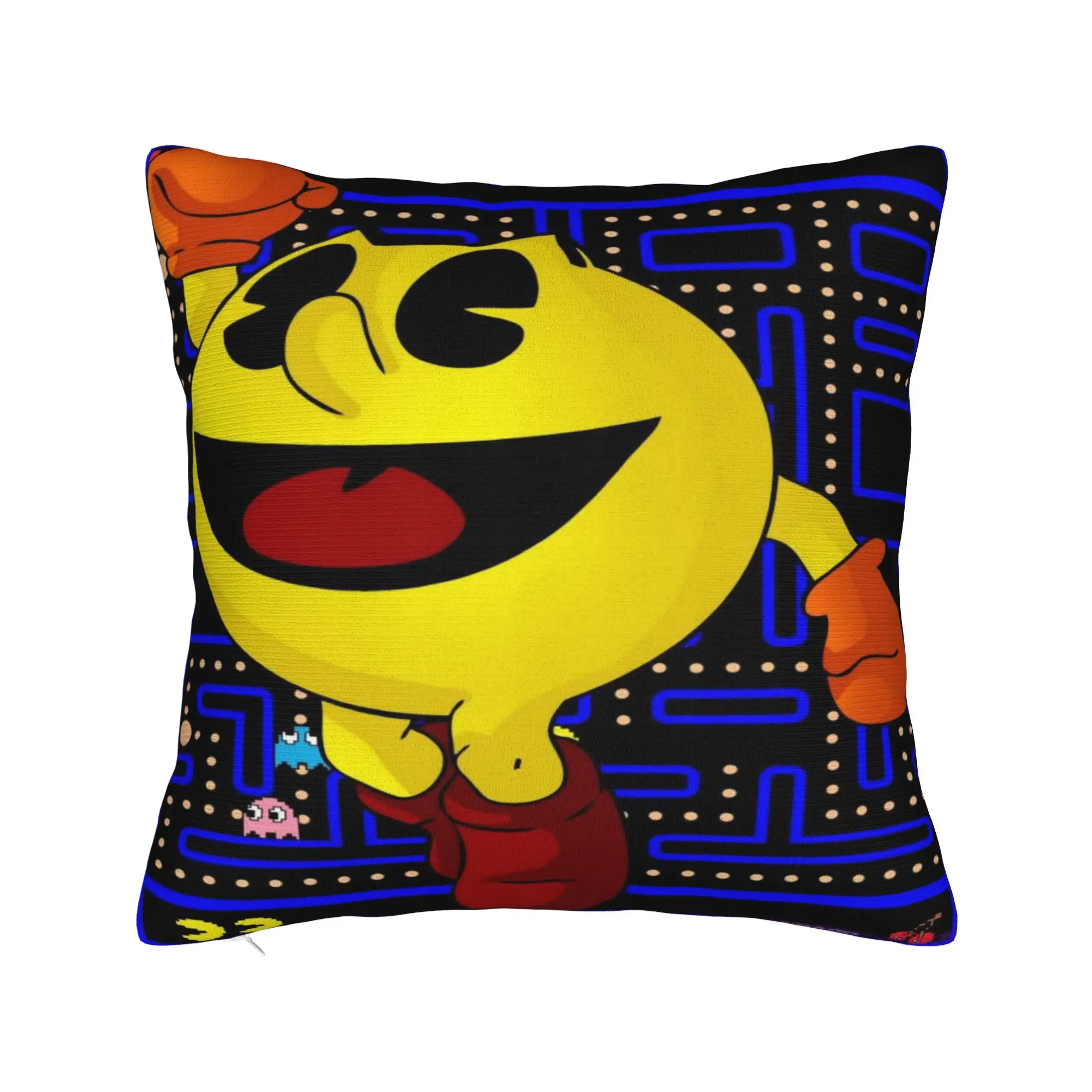 Pac-Man Pillowcases  Cute Funny Pillow Case For Sofa Bedroom Home Decor Print Pillow Cover