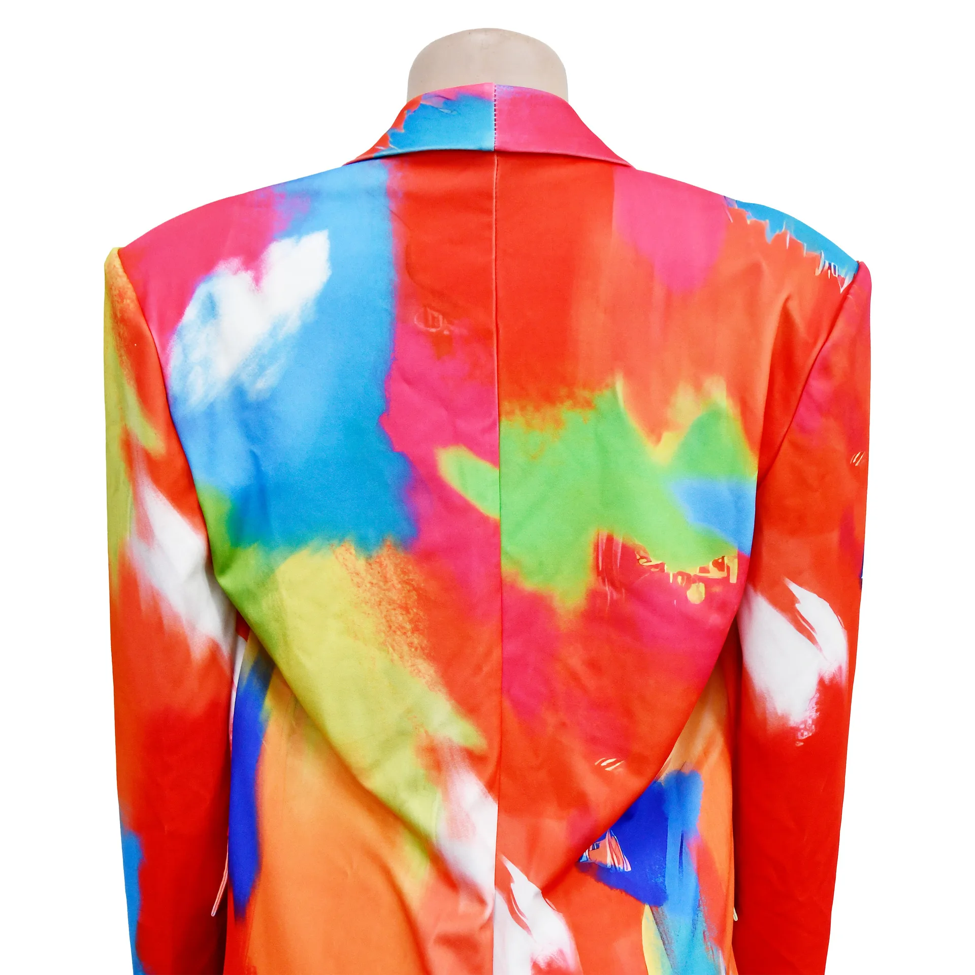 Women Graffiti Long Sleeve Open Front Blazers Jackets 2023 Casual Colorful Printed Lapel Collar Top Classic Office Blazers Suit