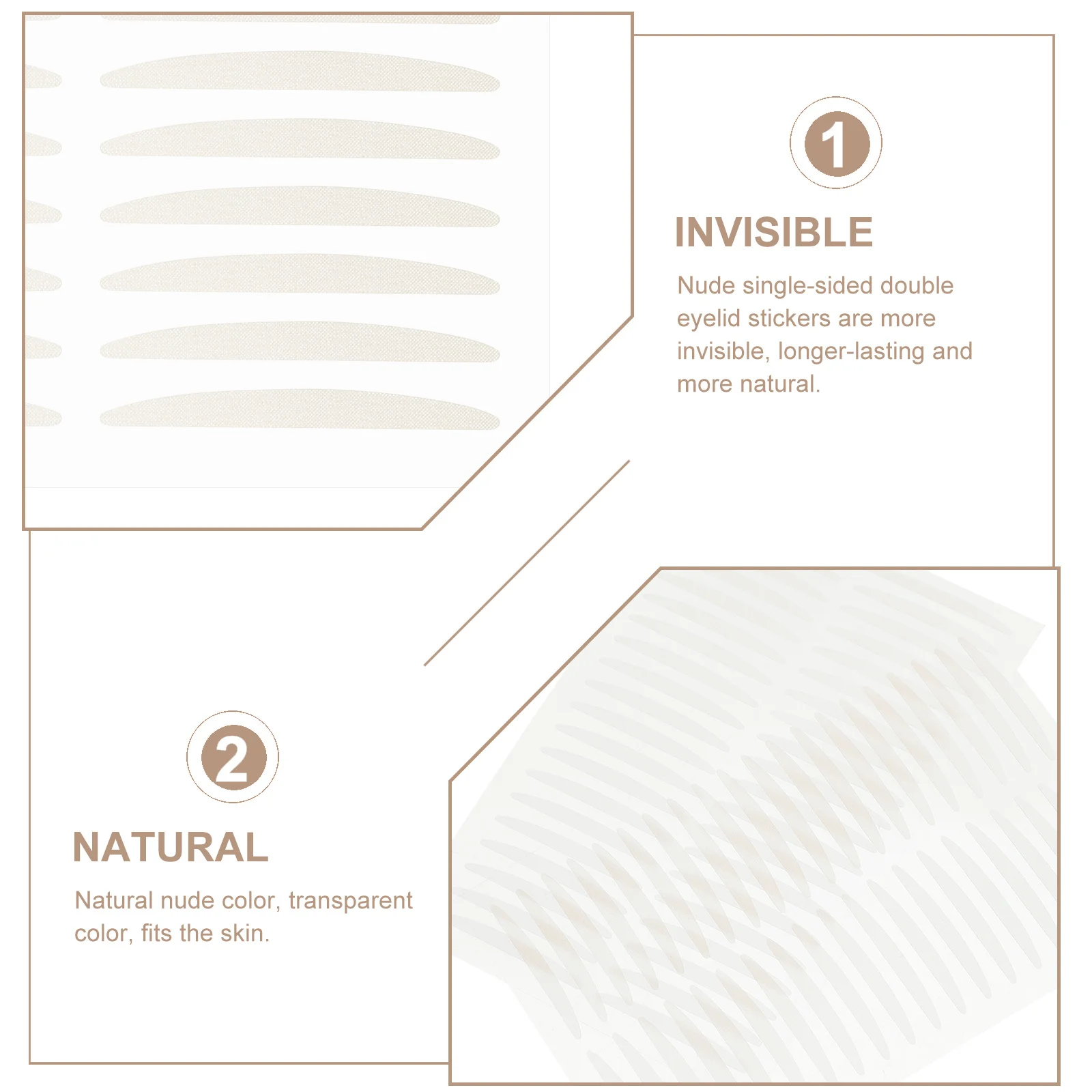 20 시트 이중 눈꺼풀 스티커 보이지 않는 피부 색상 통기성 자연 눈꺼풀 테이프 접착제 여성 눈 미용 도구 눈 메이크업