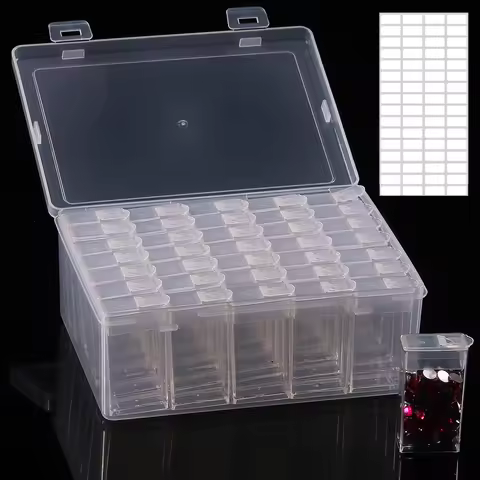 10/35/36 Slots Plastic Storage Box, 5D DIY Diamond Painting Beads Charms Jewelry Accessories Organizer Box