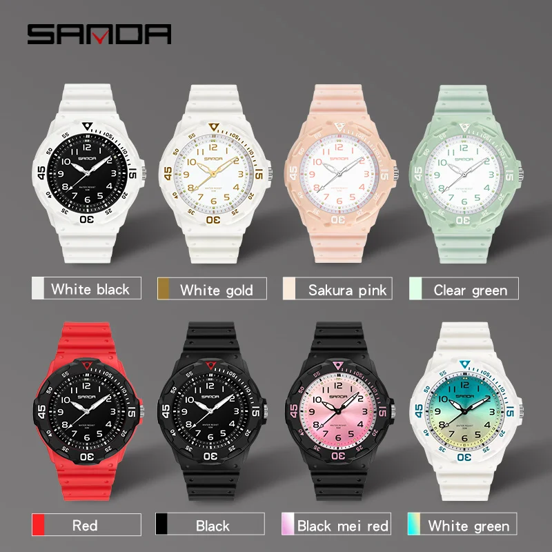 SANDA Top Brand Fashion Watch Men Casual Silicone Waterproof Quartz Watches Luxury Watches For Men Clock Relogio Feminino 6019