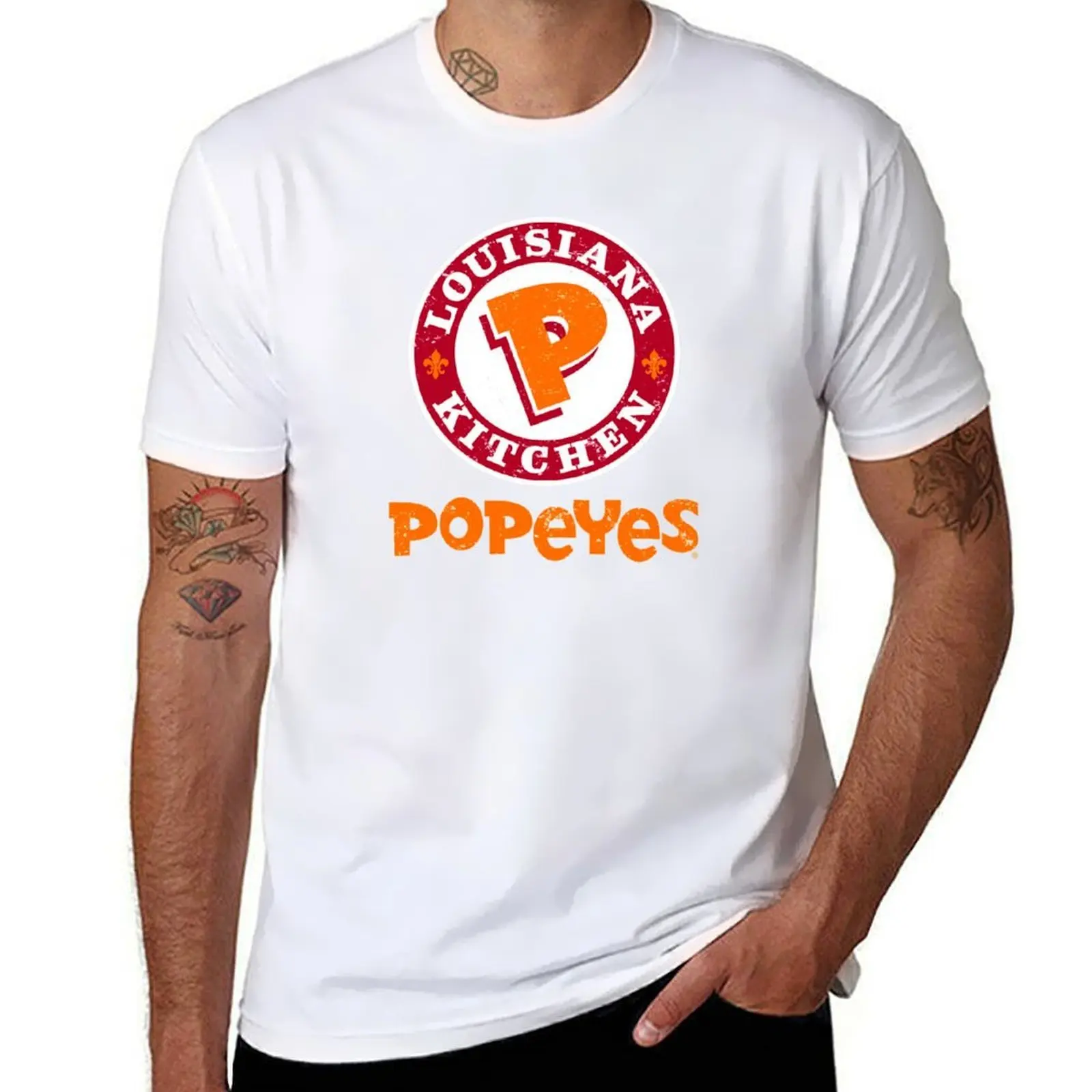 

louisiana kitchen popeyes T-Shirt cotton tshirt 100% t shirts for man graphic tees T-Shirt