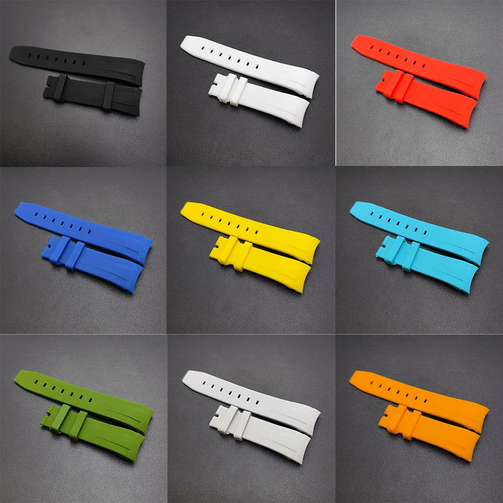 

Matching Watch/Case With Black/Green 22mm watch strap Rubber Replacement Bracelet Watch Accessories Watch band