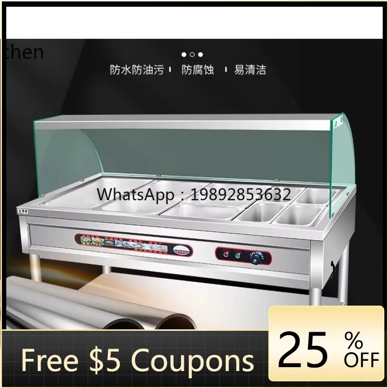 fast food insulation table glass cover for sale dining table restaurant canteen electric heating vertical fast food truck
