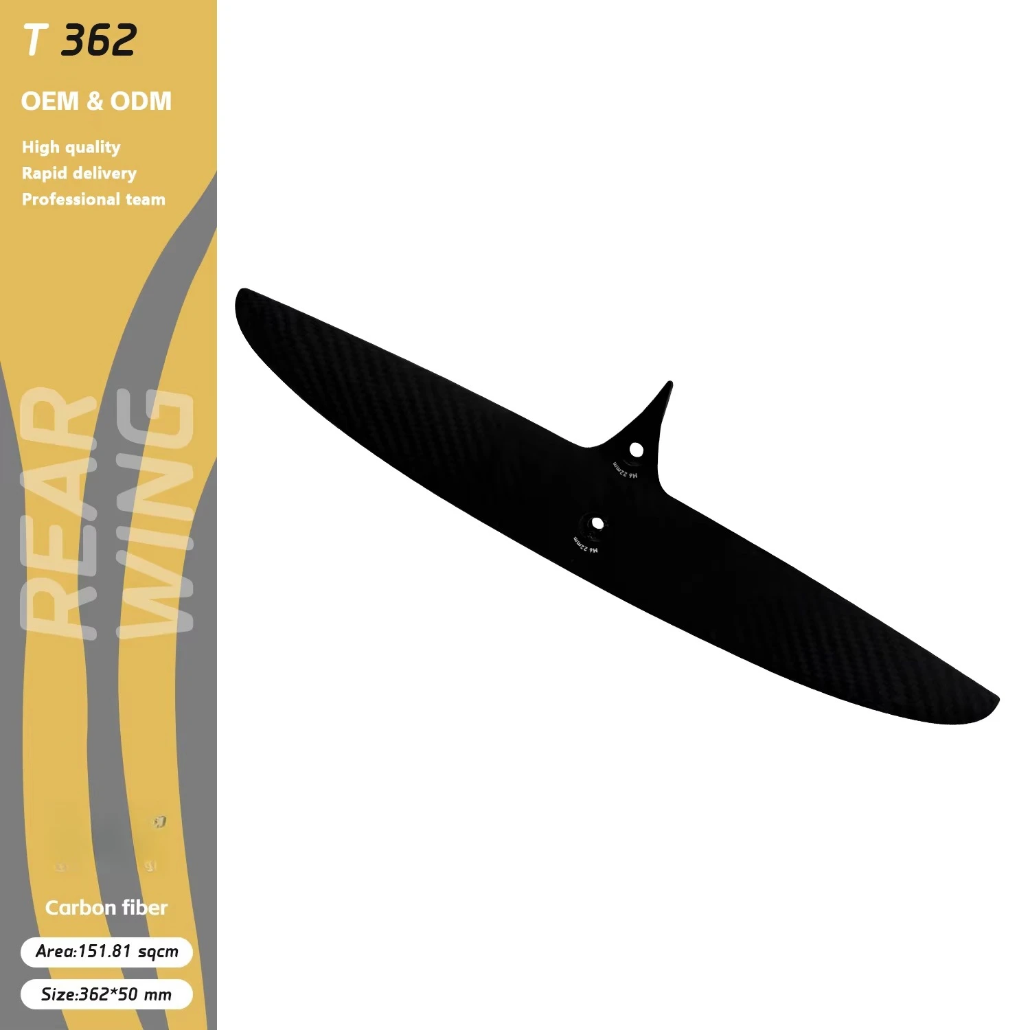Hotsale OEM Factory Carbon Foil T362 Axis Rear Wing  SUP Foil Hydrofoil Set Efoil Wing Foil Hydrofoil Pump Surfing Stabilizer
